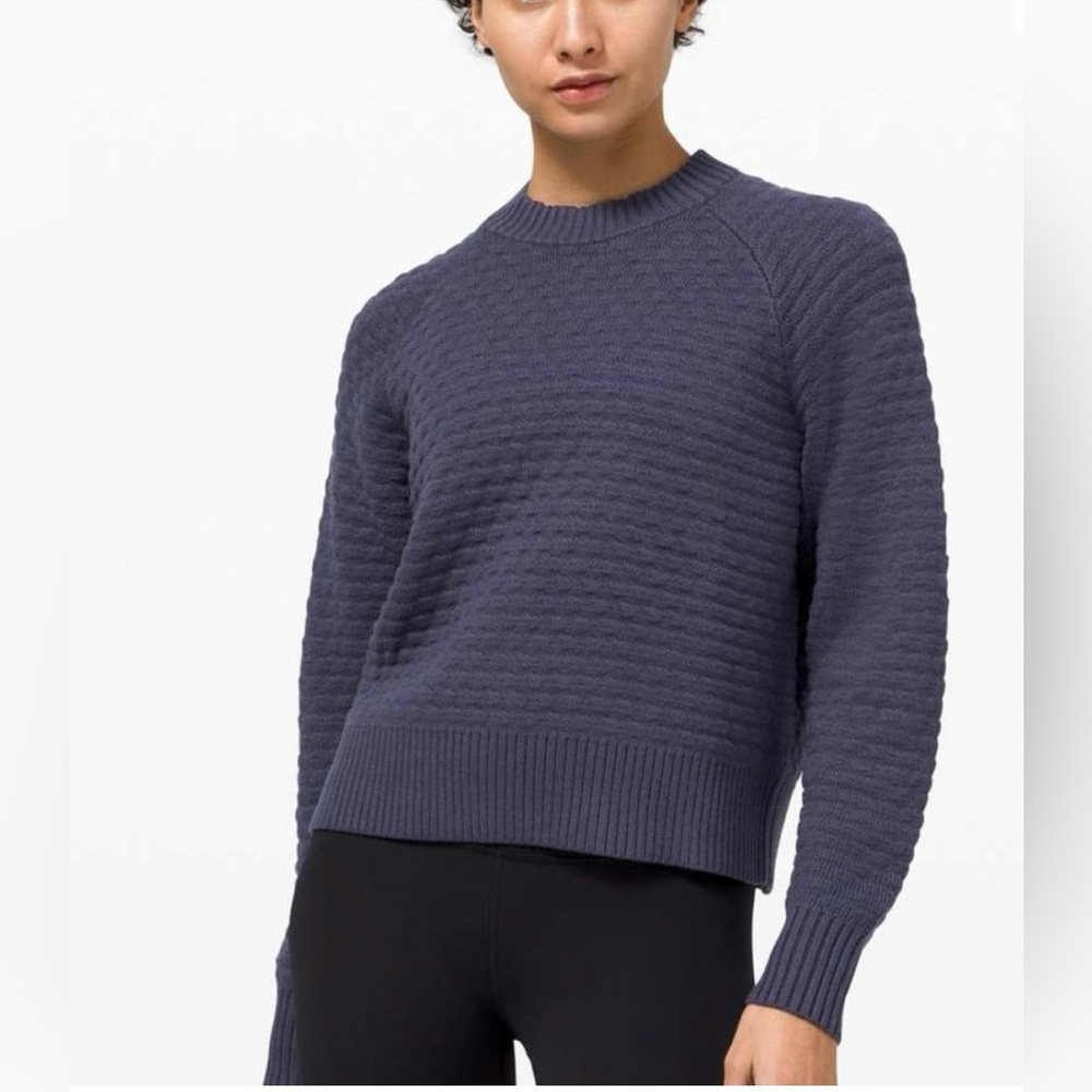 Lululemon Texture Play Crew Sweater Cadet Blue Size M/L